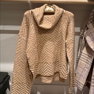 Veronica Beard Tan Chevron Women Sweater
